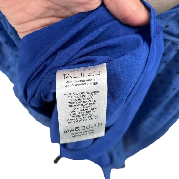 La Maison Talulah Sorrento Midi Dress Azure Blue Polka Dot Size Small‎ - Picture 14 of 15